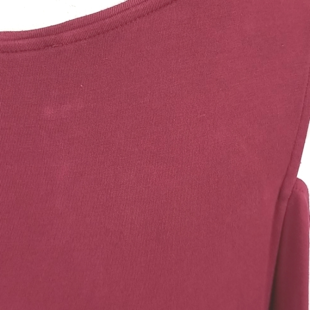 WHITE HOUSE BLACK MARKET Red Cold Shoulder Top, L - Picture 7 of 9